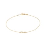 Bracelet or jaune 750/18 ct avec diamants 0.10 ct H/si, Infinity