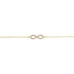 Bracelet 750/18 K Yellow Gold Infinity with Diamonds 0.10 ct H/si - BO2GG