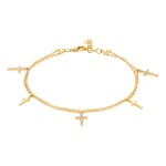Armband 750/18 K Gelbgold mit Diamanten 0.11 ct H/si, Kreuz
