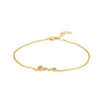Armband 750/18 K Gelbgold mit Diamanten 0.12 ct H/si, Love