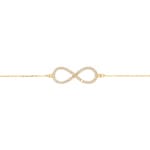 Bracelet 750/18 K Yellow Gold Infinity with Diamonds 0.25 ct H/si - BO3GG