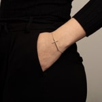 Armband 750/18 K Gelbgold mit Diamanten 0.50 ct H/si, Kreuz - AR-69458-GG