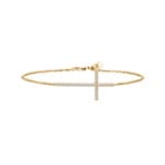 Armband 750/18 K Gelbgold mit Diamanten 0.50 ct H/si, Kreuz