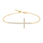 Armband 750/18 K Gelbgold mit Diamanten 1.00 ct H/si, Kreuz