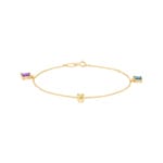 Armband 750/18 K Gelbgold mit Farbsteinen
