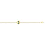 Bracelet 750/18 K Yellow Gold with green Agate