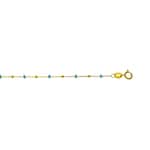 Bracelet or jaune 750/18 ct avec avec boules en or et emaille bleu