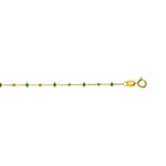 Armband 750/18 K Gelbgold mit Kugeln in Gold & Emaille grün