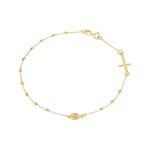 Bracelet 750/18 K Yellow Gold with Medal and Cross - AR-0318004-GG
