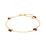 Bracelet 750/18 K Yellow Gold with red Lacquer
