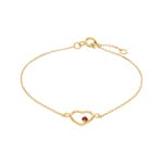 Bracelet or jaune 750/18 ct avec rubis, Cœur