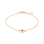 Armband 750/18 K Gelbgold mit Rubin, Herz