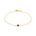 Bracelet or jaune 750/18 ct avec rubis, Serti clos
