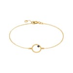 Bracelet or jaune 750/18 ct avec saphir
