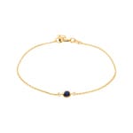 Bracelet or jaune 750/18 ct avec saphir, Serti clos