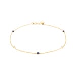 Bracelet or jaune 750/18 ct avec saphirs & diamants 0.06 ct H/si