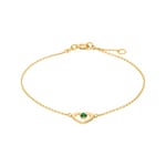 Bracelet 750/18 K Yellow Gold with Emerald, Heart