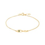 Bracelet or jaune 750/18 ct avec émeraude, Infinity