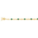 Bracelet or jaune 750/18 ct avec émeraudes - AR-23689-SMA-GG