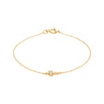 Armband 750/18 K Gelbgold mit Zirkonia, Kreuz