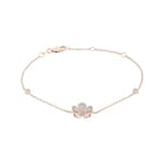 Armband 750/18 K Roségold Blume mit Diamanten 0.32 ct H/si