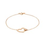 Armband 750/18 K Roségold Herz mit Diamanten 0.02 ct