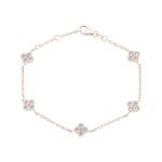 Bracelet 750/18 K Rose Gold Cloverleaves with Diamonds 0.81 ct H/si - AR-01021-RG