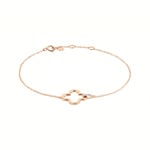 Bracelet 750/18 K Rose Gold Cloverleaf with Diamonds 0.02 ct