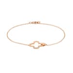 Bracelet or rosé 750/18 ct Trèfle avec diamants 0.02 ct