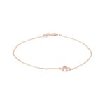 Armband 750/18 K Roségold mit Diamanten 0.02 ct H/si, Schlüssel