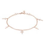 Armband 750/18 K Roségold mit Diamanten 0.11 ct H/si, Kreuz