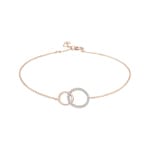 Bracelet 750/18 K Rose Gold with Diamonds 0.12 ct H/si