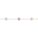Armband 750/18 K Roségold mit pinken Saphiren & Diamanten 0.32 ct H/si - AR-01021-PSA-RG