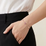 Armband 750/18 K Roségold mit pinken Saphiren & Diamanten 0.32 ct H/si - AR-01021-PSA-RG