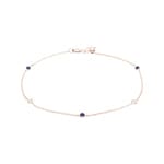 Bracelet or rosé 750/18 ct avec saphirs & diamants 0.06 ct H/si - AR-47455-SAF-RG