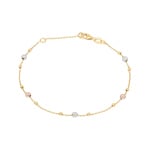 Bracelet 750/18 K Three-tone Gold with polished Beads - AR-1830001-GG