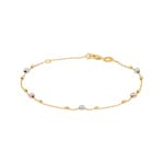 Bracelet 750/18 K Three-tone Gold with polished Beads