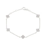 Bracelet 750/18 K White Gold Cloverleaves with Diamonds 0.81 ct H/si - AR-01021-WG