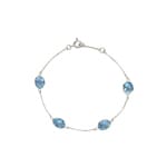 Armband 750/18 K Weissgold mit Blautopasen