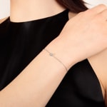 Armband 750/18 K Weissgold mit Diamant 0.05 ct H/si - AR-69819-WG