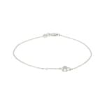 Armband 750/18 K Weissgold mit Diamanten 0.02 ct H/si, Schlüssel