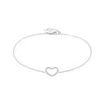 Bracelet or gris 750/18 ct avec diamants 0.09 ct H/si, Cœur