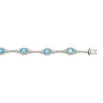 Armband 750/18 K Weissgold mit Diamanten 0.11 ct H/si & Blautopasen - PBC02890-04-WG