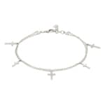 Armband 750/18 K Weissgold mit Diamanten 0.11 ct H/si, Kreuz