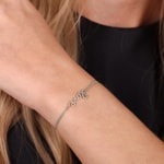 Armband 750/18 K Weissgold Love mit Diamanten 0.12 ct H/si - AR-54284-WG