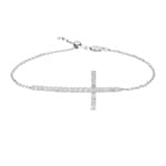 Armband 750/18 K Weissgold mit Diamanten 1.00 ct H/si, Kreuz