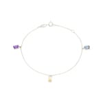 Armband 750/18 K Weissgold mit Farbsteinen - 770721W