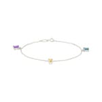 Armband 750/18 K Weissgold mit Farbsteinen