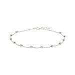 Armband 750/18 K Weissgold mit geschliffenen Kugeln 2.5mm, 19cm