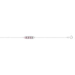 Bracelet 750/18 K White Gold with Rubies & Cubic Zirconia